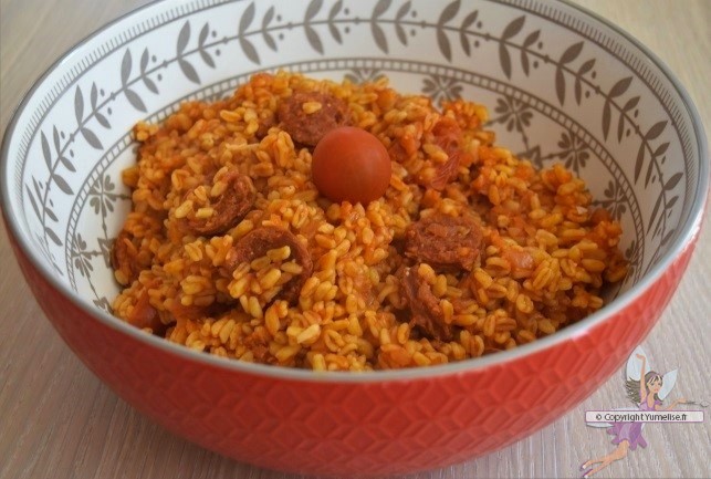 blé chorizo et tomate au Cookéo