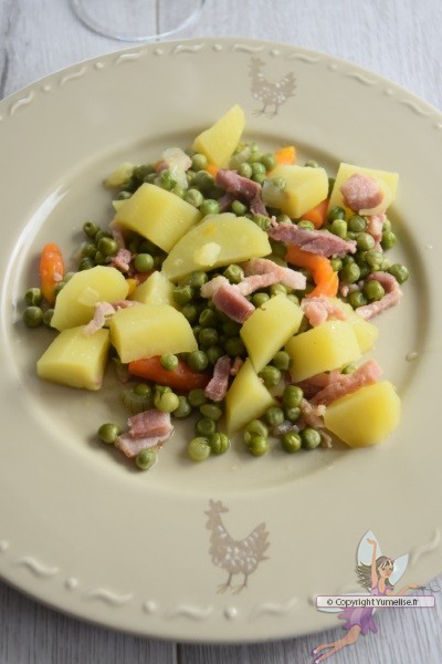 Jardiniere De Legumes Petits Pois Carottes Aux Lardons