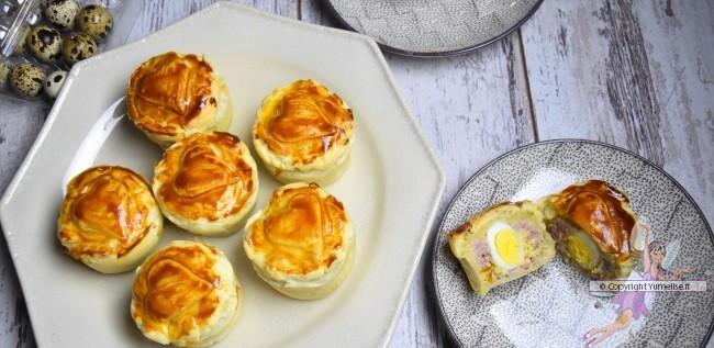 pâtés de pâques mini avec oeufs de caille