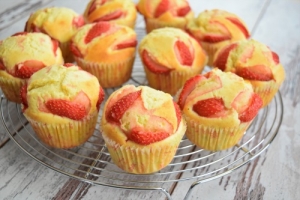 cupcakes fraise sur volette