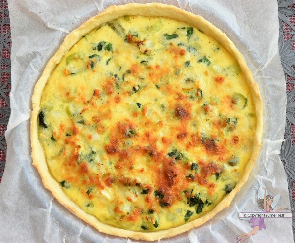 tarte aux poireaux et ail des ours cuite