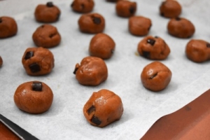 cookies à la pâte de spéculoos avant cuisson