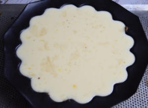 gâteau impossible avec la couche de flan vanille