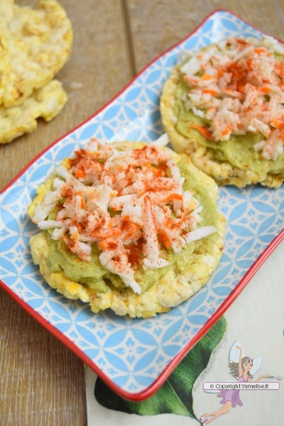 Galettes de maïs avocat et surimi - recette fraîcheur