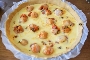 garniture creme-oeufs de la tarte aux noix de saint jacques