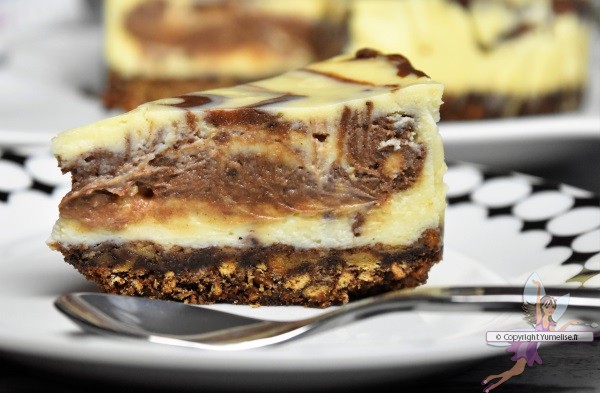 part de cheesecake 2 chocolats marbré