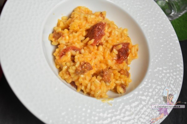 risotto au chorizo et tomates