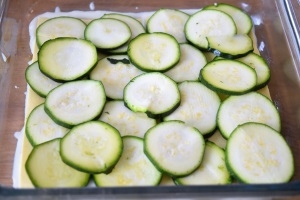 lasagnes et rondelles de courgette