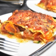 les lasagnes aux légumes et au chorizo