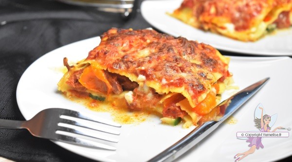 les lasagnes aux légumes et au chorizo