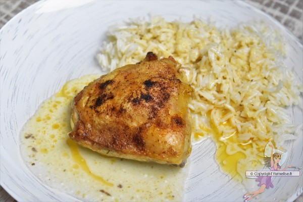 poulet crème citron avec riz pilaf