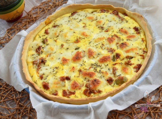 tarte au poivron, tomates et curry