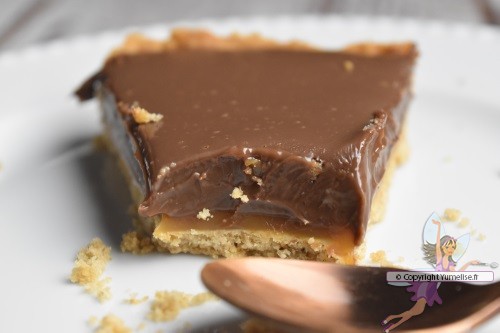 Tarte chocolat, caramel de cidre et piment d'Espelette