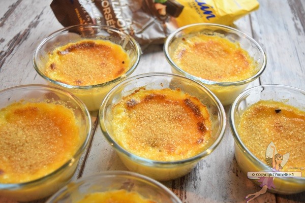 crème brûlée aux morceaux de Pralinoise