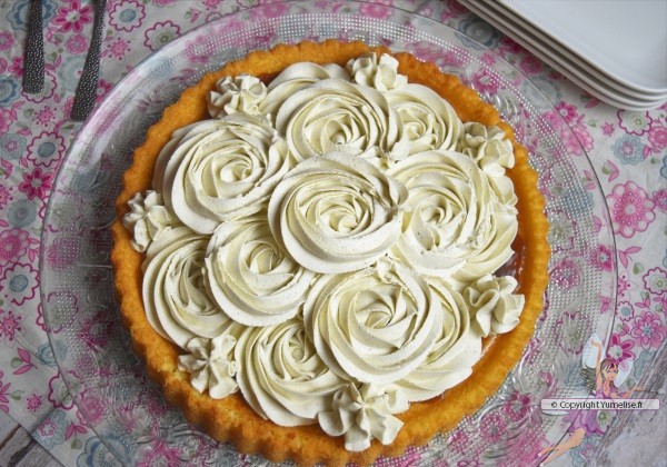 tarte à la ganache montée au chocolat blanc et vanille