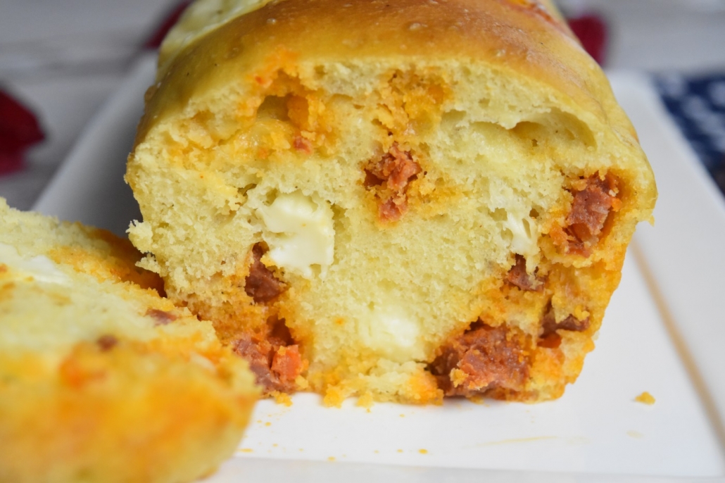 cake moelleux au babybel et chorizo