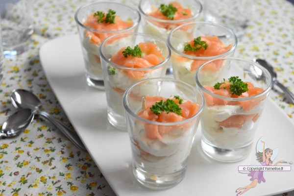 verrine au saumon et Tartare