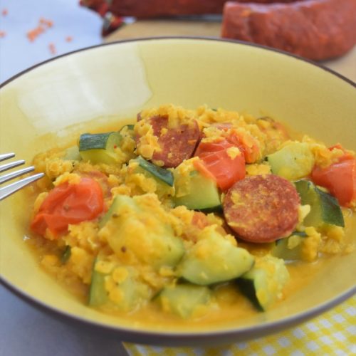 Dahl aux lentilles corail et chorizo