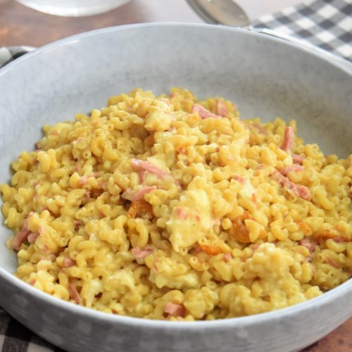 Coquillettes au jambon et maroilles