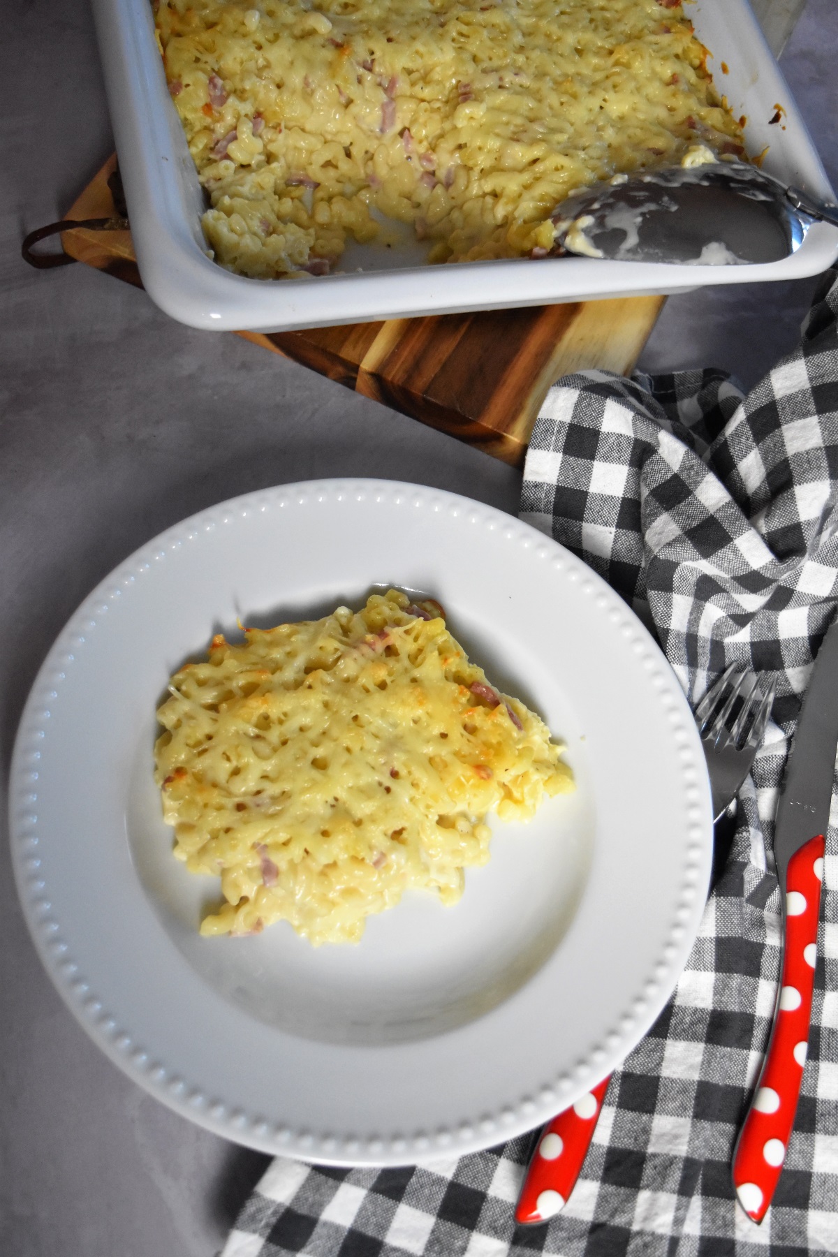 Gratin de coquillettes et jambon