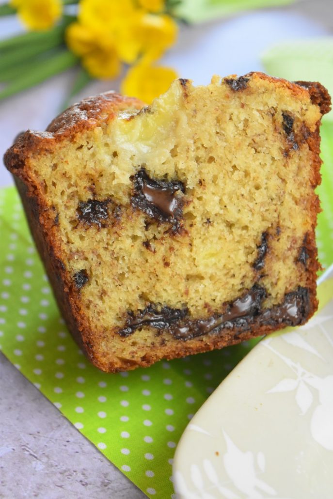 Cake à la banane et pépites de chocolat