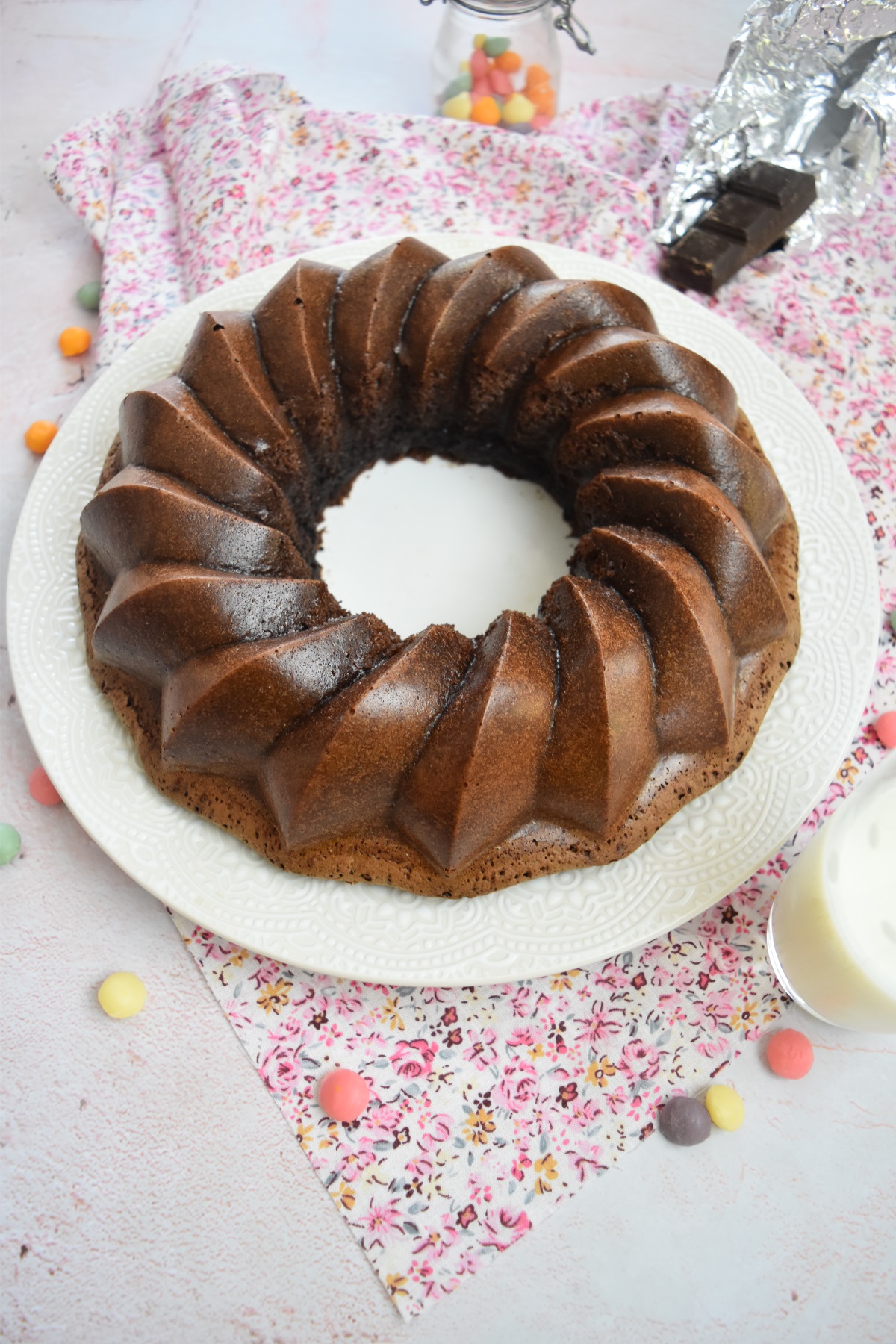 Gâteau couronne au chocolat