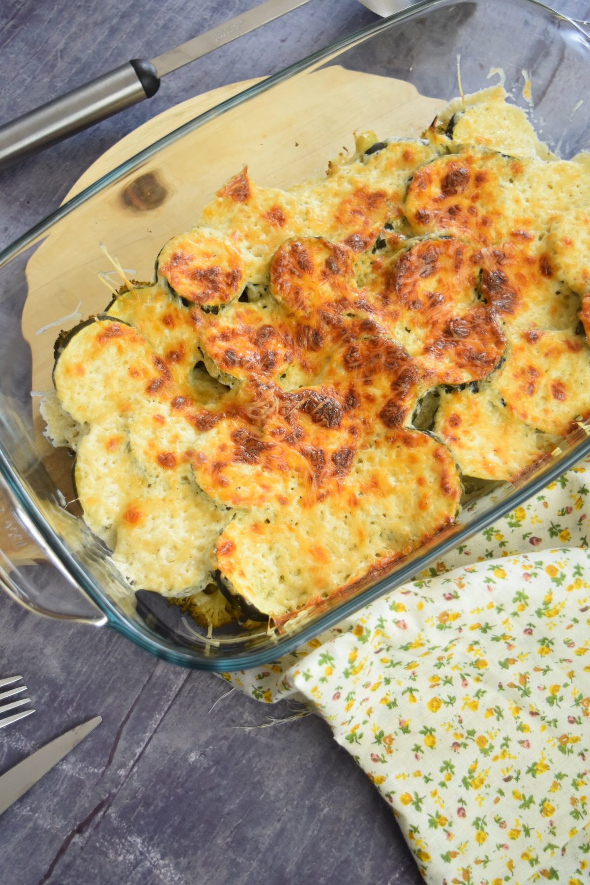 Gratin de brocoli et courgette à l'emmental