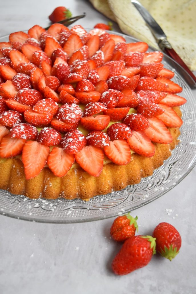 Tarte aux fraises avec génoise