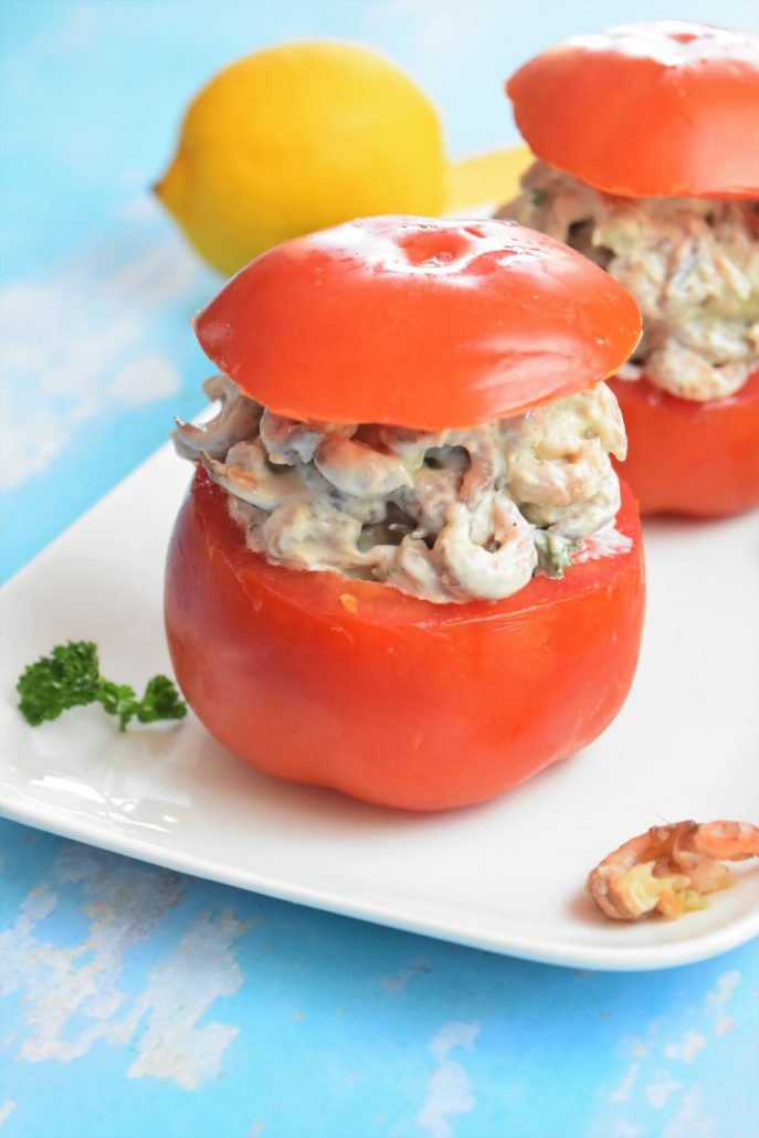 Tomates farcies aux crevettes grises