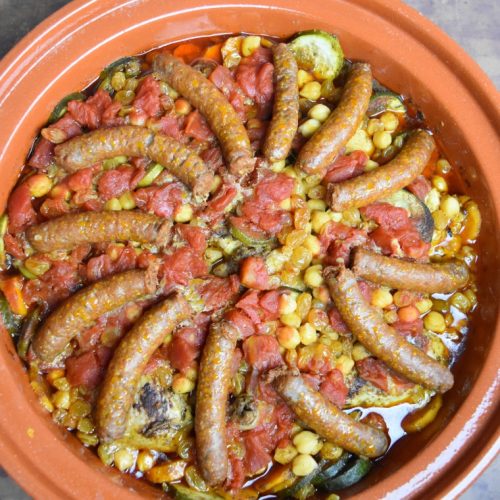 Tajine au poulet et merguez