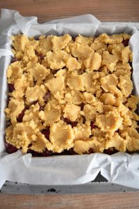 Crumble sur framboises