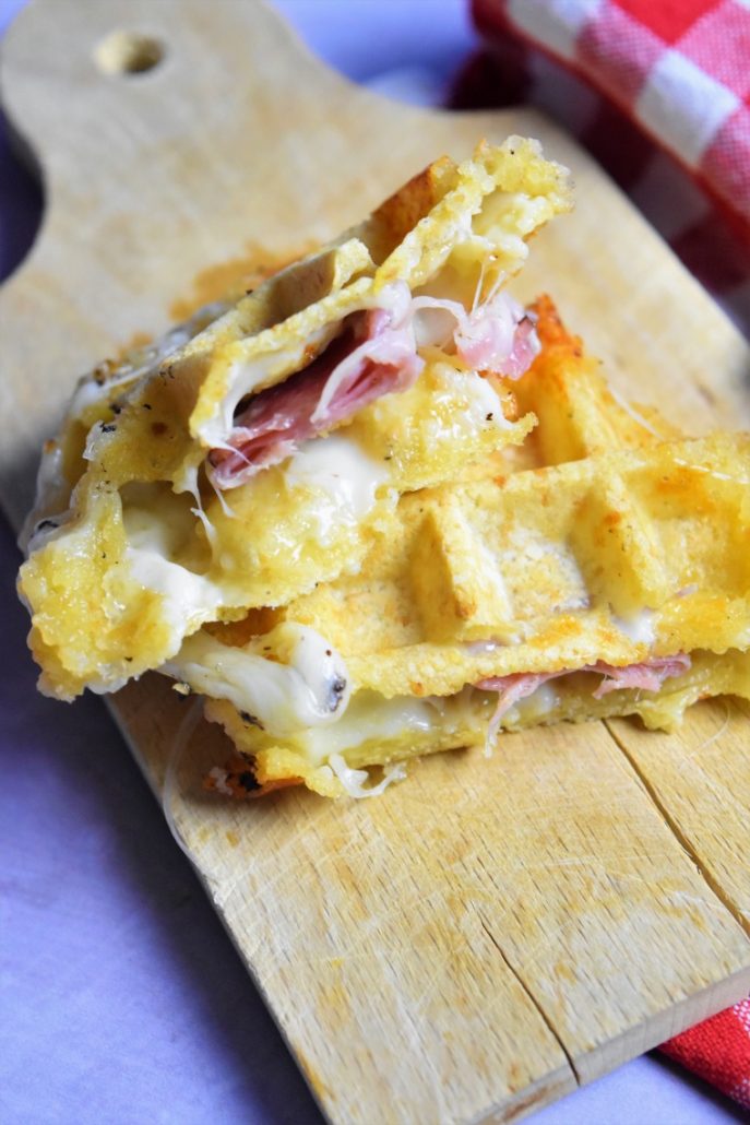 Gaufre mozzarella et jambon