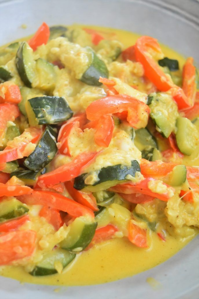 Courgette et poivron au curry au Cookeo