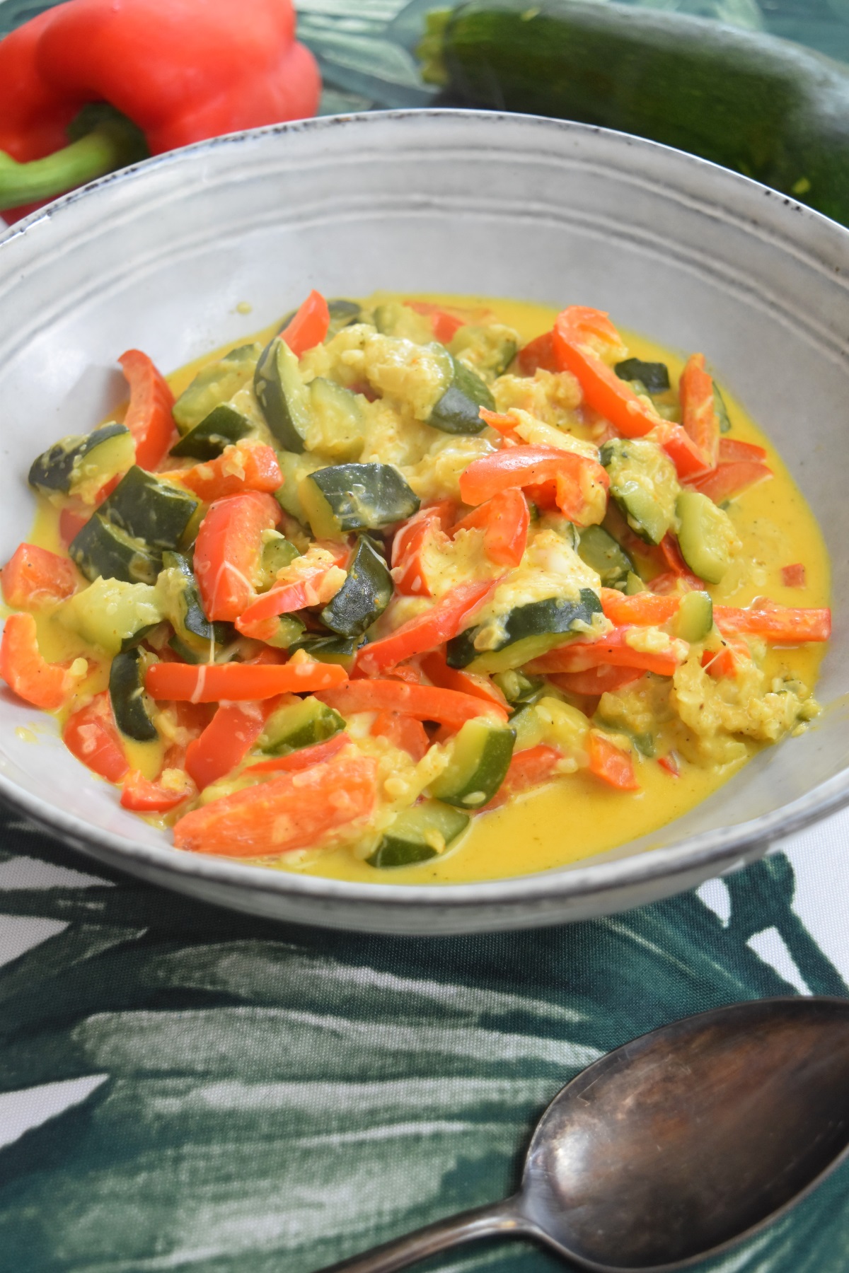 Clégumes au curry et mozzarella, au Cookeo