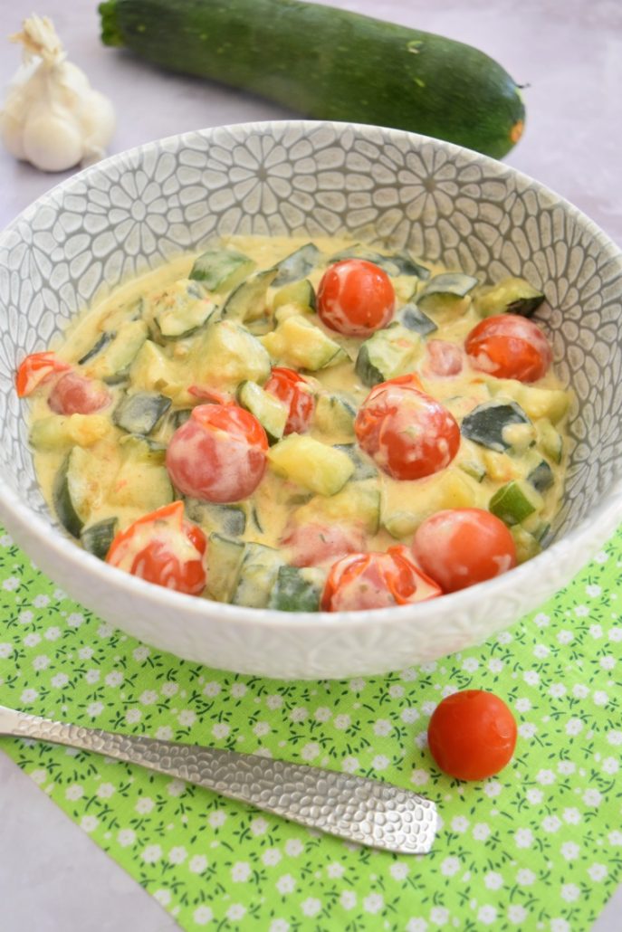 Courgettes, tomates cerises au fromage 