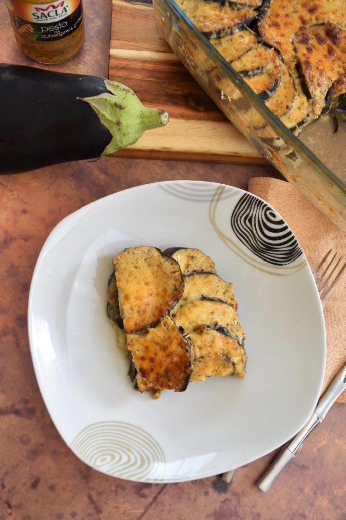 Aubergines et courgette au pesto