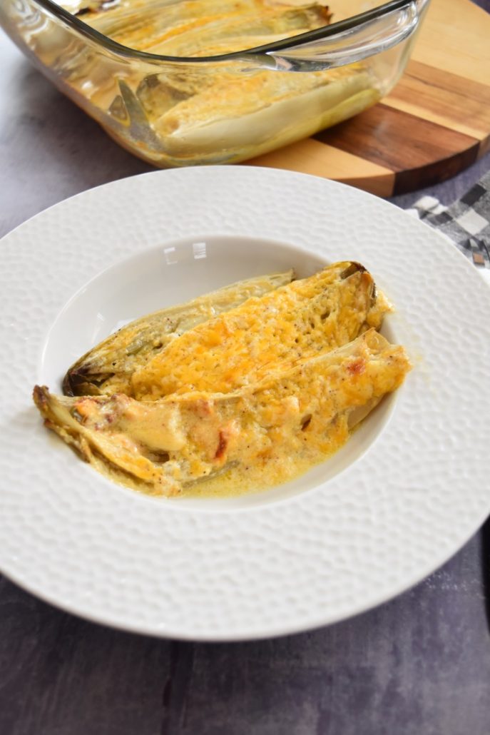 Gratin d'endives au cheddar