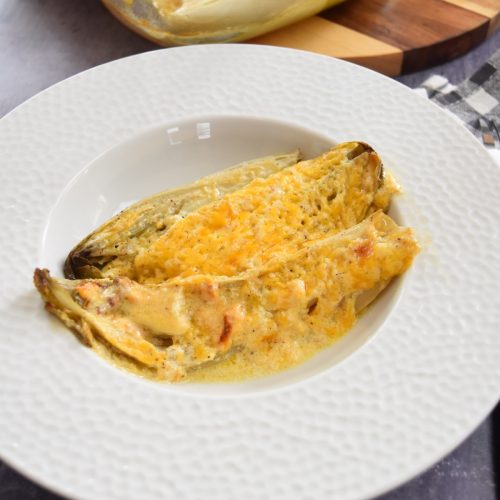 Endives gratinées au cheddar