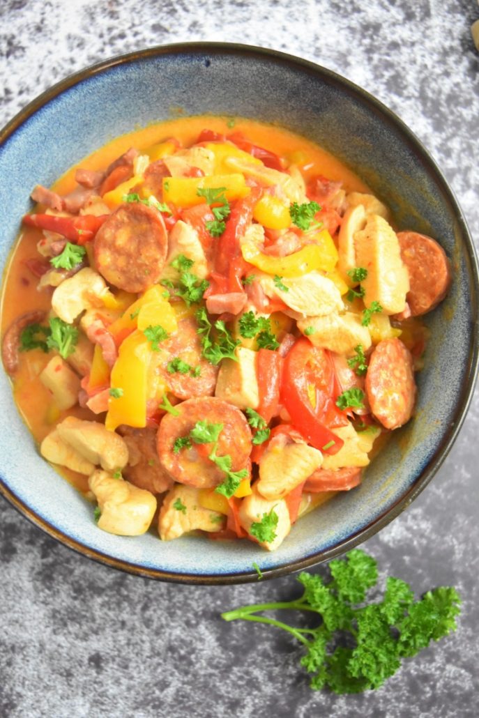 Poulet au chorizo et poivrons