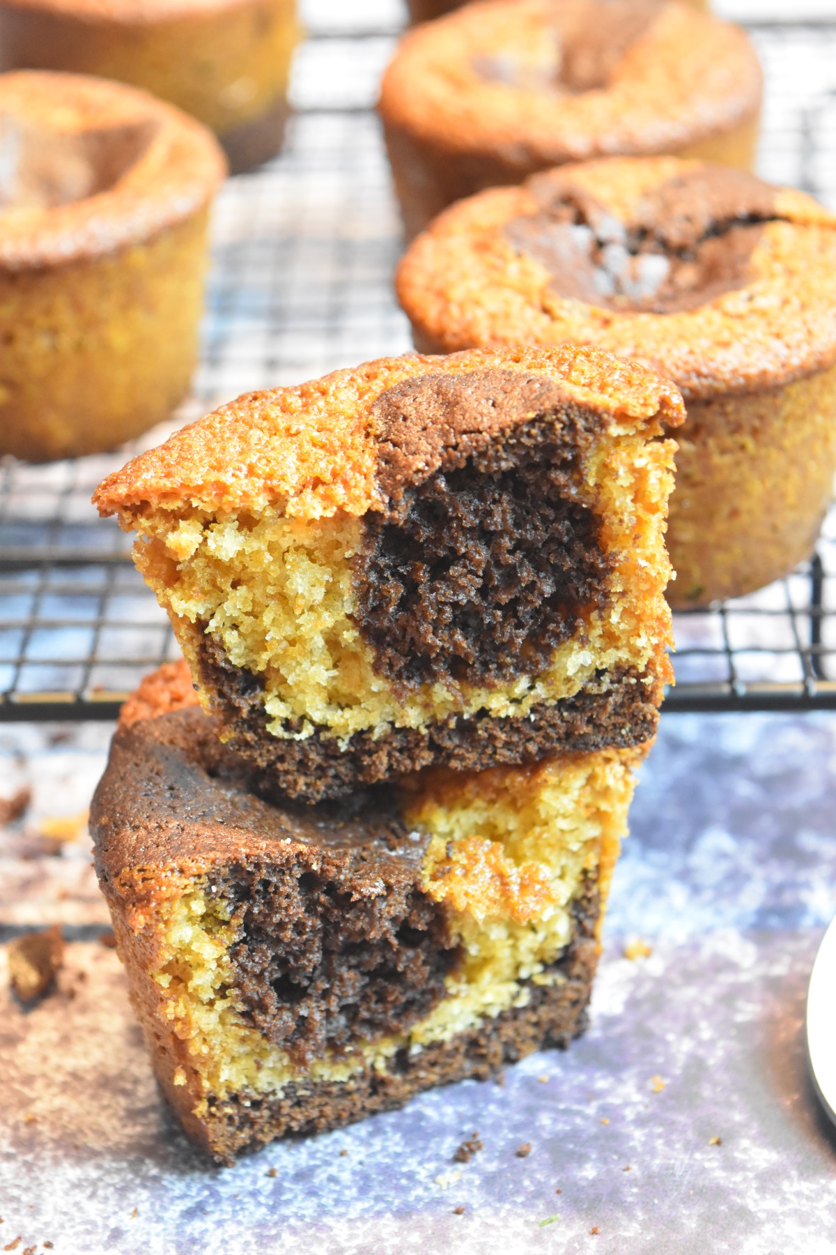 Petits cakes marbrés au chocolat