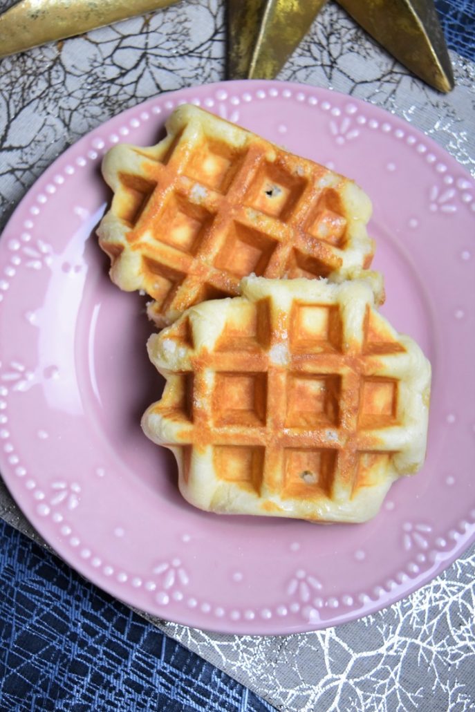 Gaufre moelleuse au sucre en grains