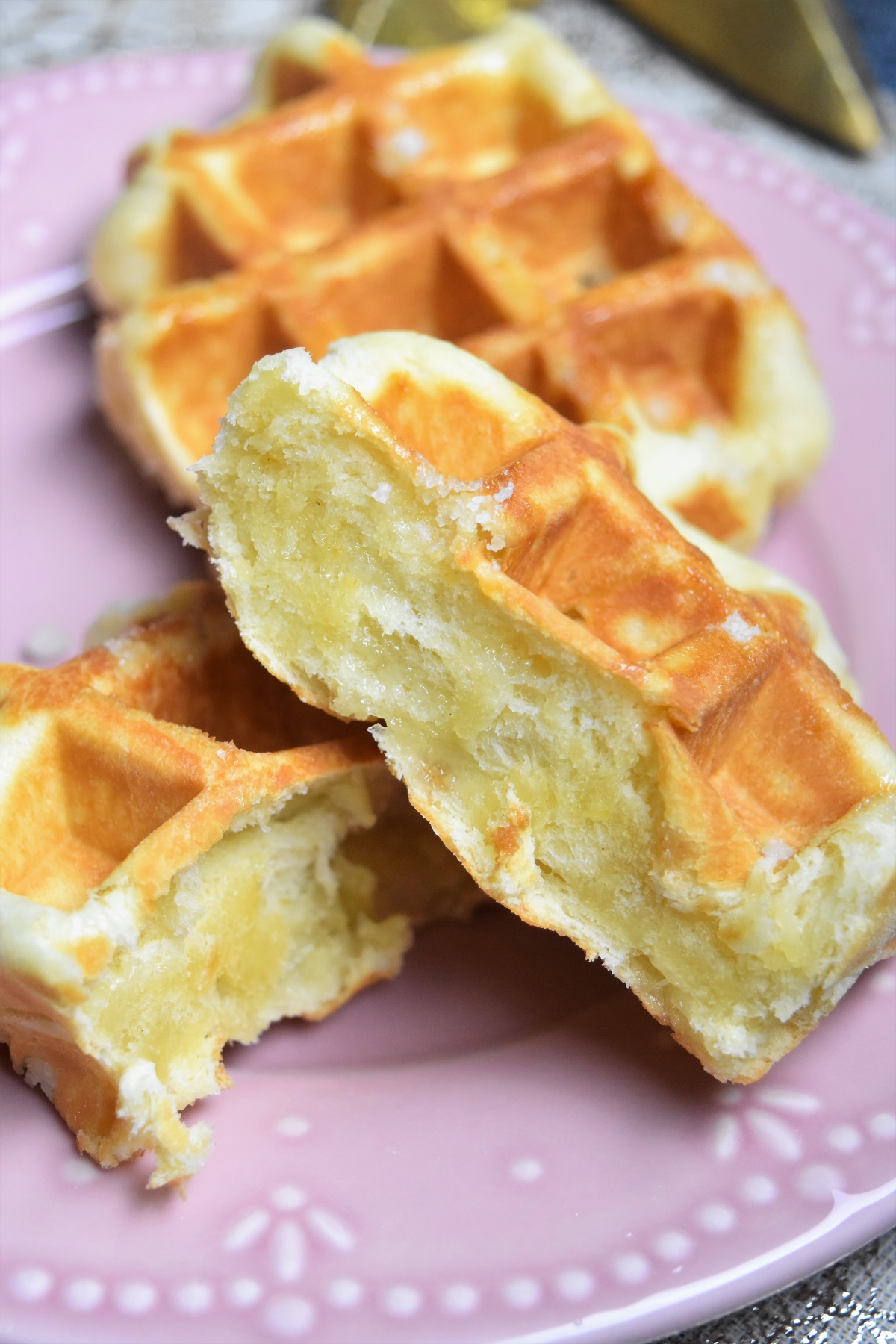 Gaufre brioche au sucre en grains