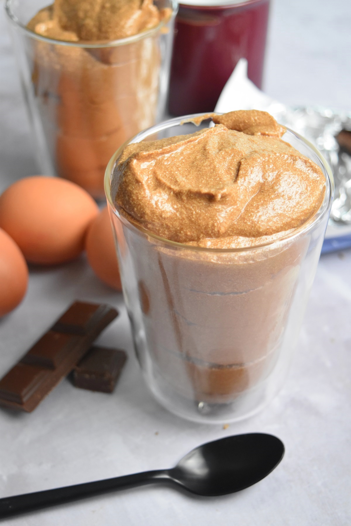 Mousse chocolat noir et chocolat lait