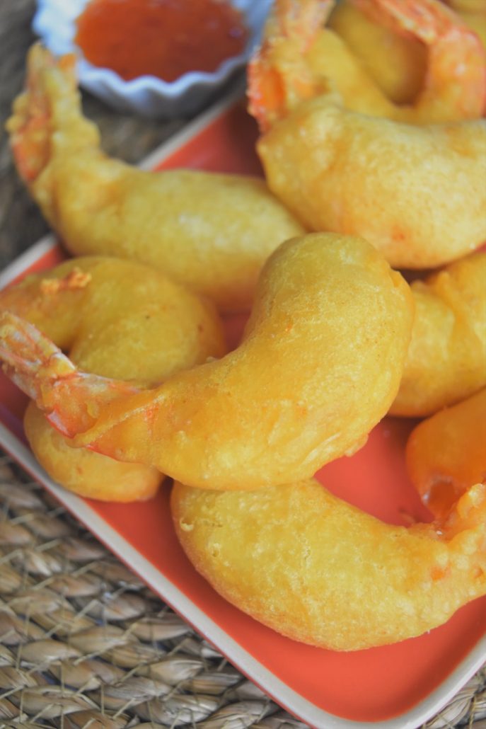 Beignets de crevettes et sauce piment