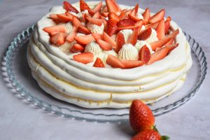 Recette de pavlova aux fraises