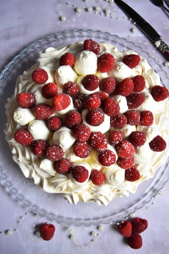 Pavlova aux framboises