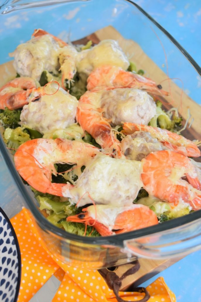 Saumonette aux crevettes et brocoli