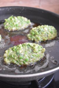 Cuisson des croquettes de petits pois