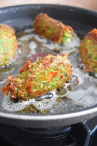 Cuisson des croquettes aux petits pois