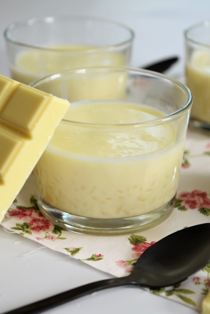 Riz au lait au chocolat blanc dessert